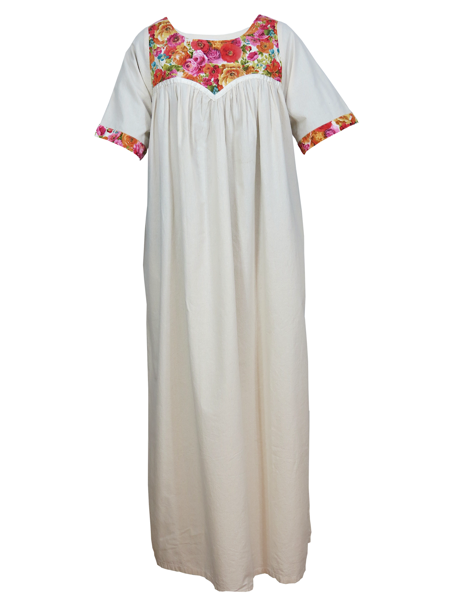 COTTON GOWN,COLOURFUL BOUQUET