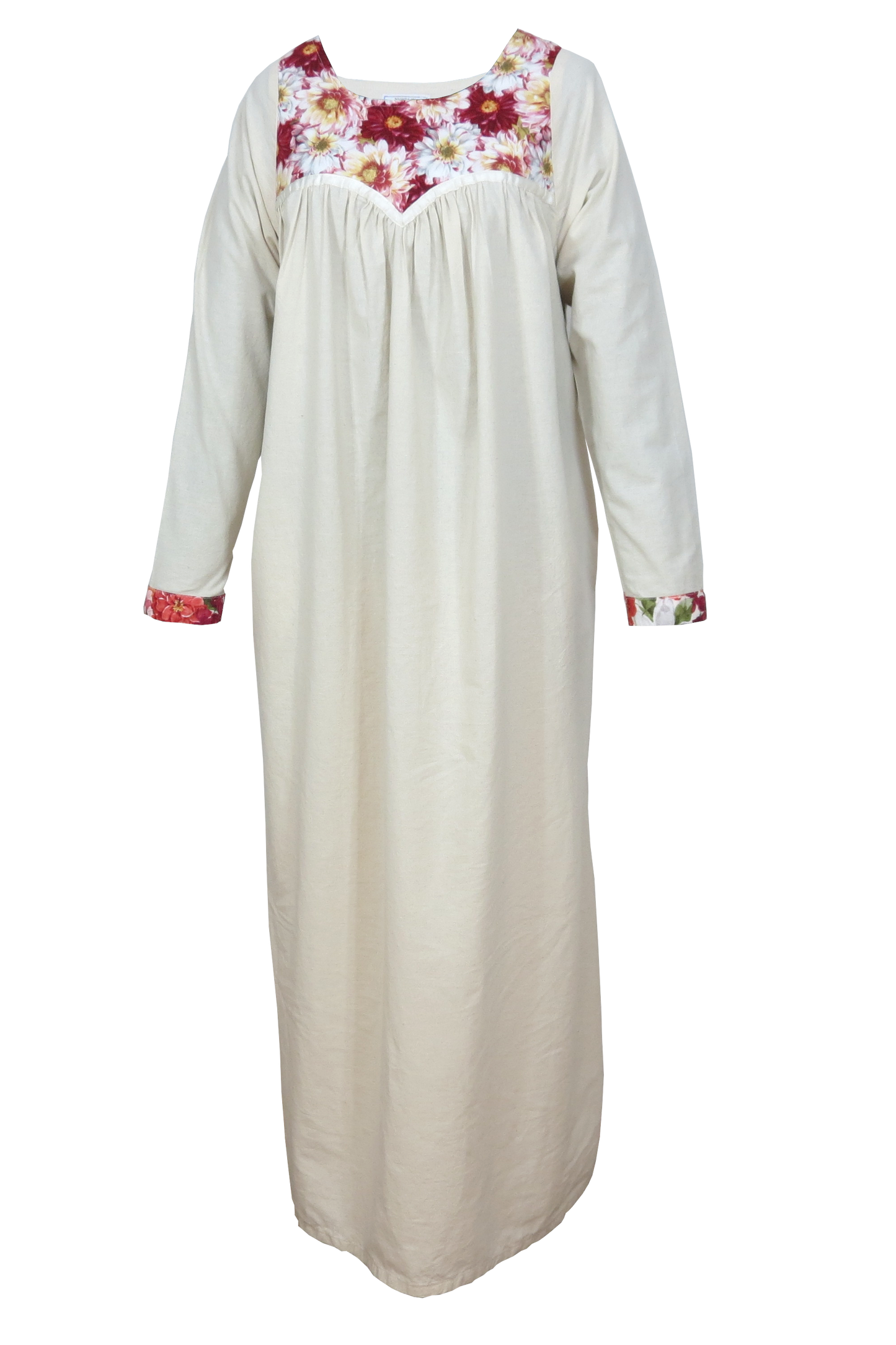 COTTON GOWN, DAHLIAS