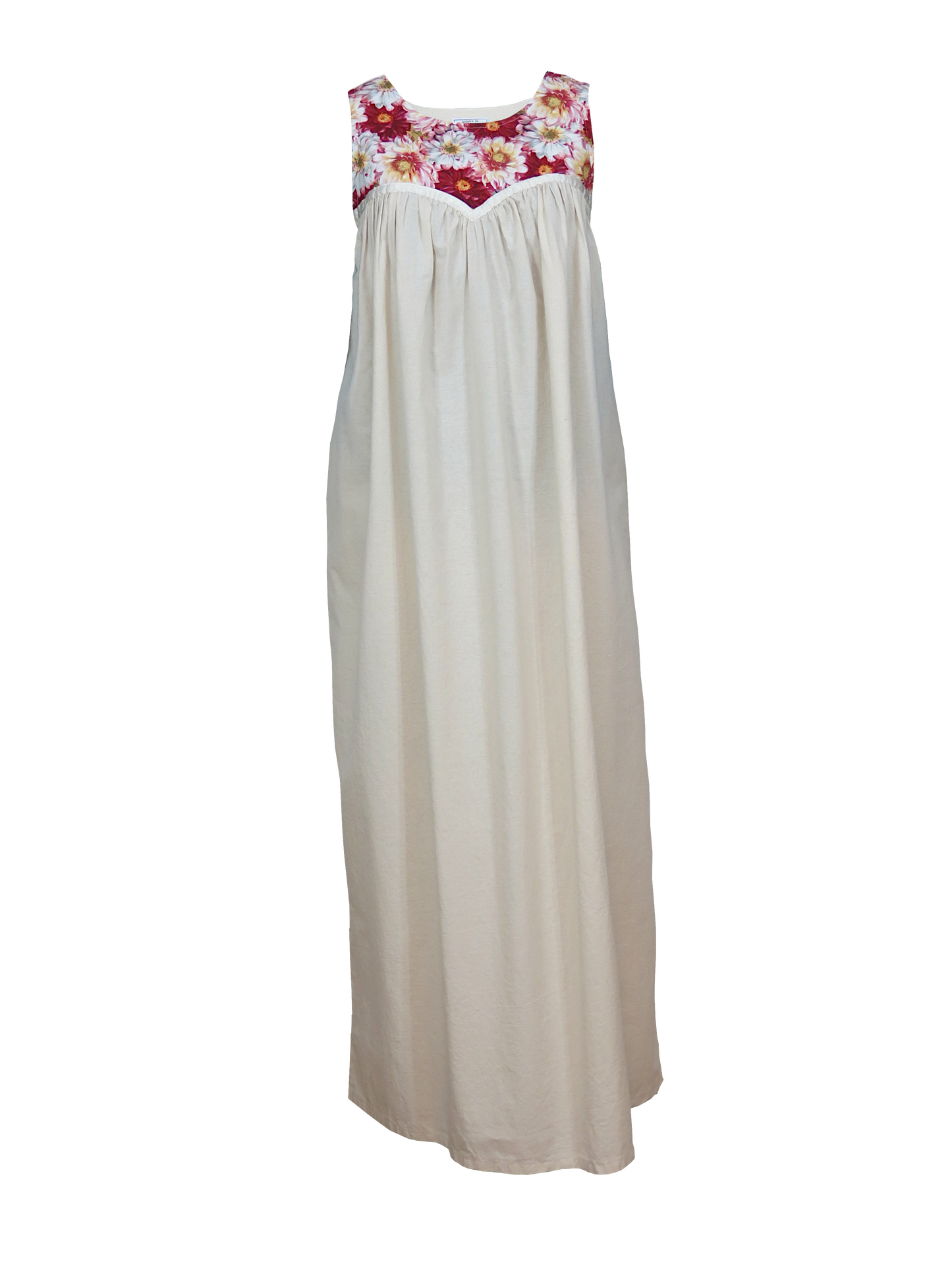 COTTON GOWN, DAHLIAS