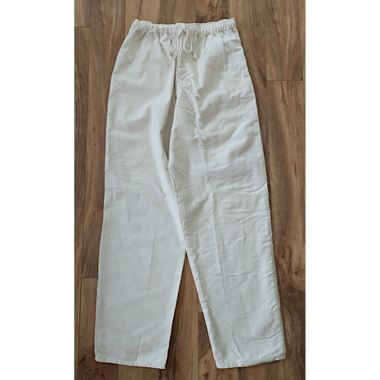 FLANNEL PAJAMA PANTS WITHOUT POCKETS, NATURAL