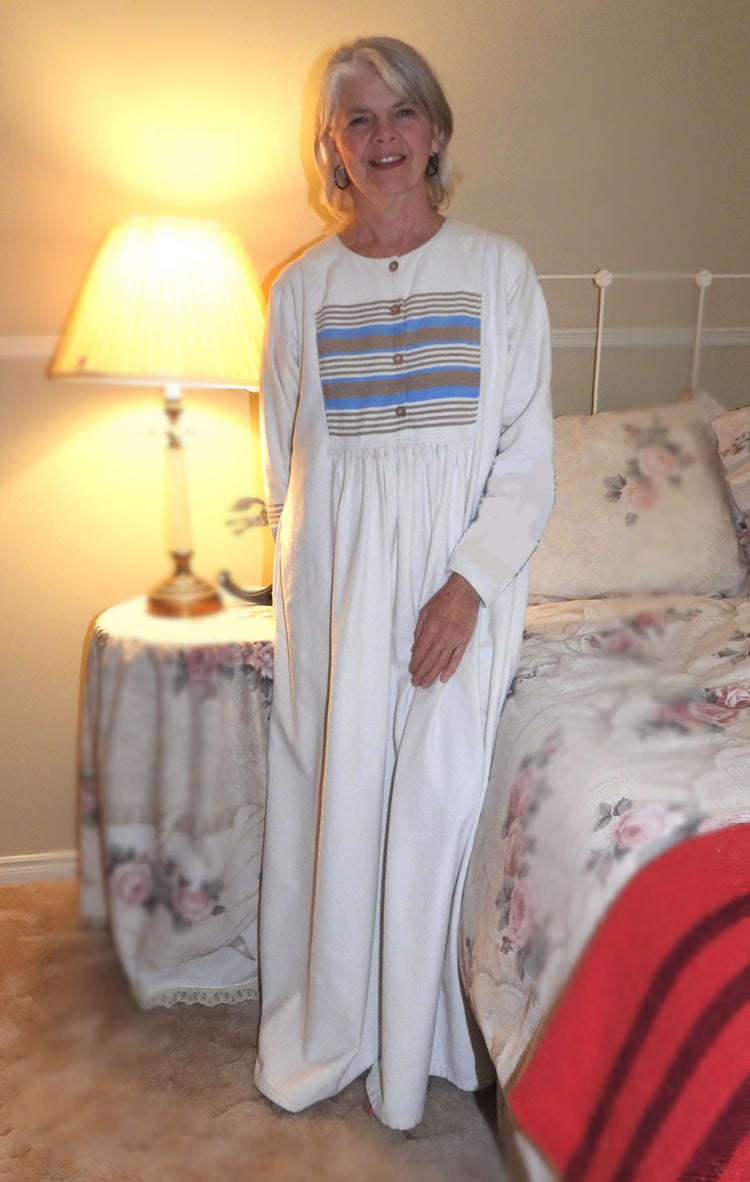Flannel Square-Yoked Gowns