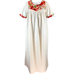 COTTON GOWN, RED LILIES